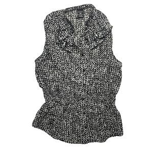 George XXL  Y2K Black Sleeveless Blouse Tie Front Grunge Fairycore Stretchy Top